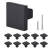VEVOR Cabinet Knobs, 10 Pack, 1.18 Inch Black Zinc Alloy Drawer Pulls & Door Handles, Square Kitchen Solid Knobs Dresser Handles