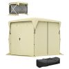 Outsunny 11 x 11ft Pop Up Gazebo Screen Tent with Removable Roof Cover, Roll-up Wind Panels for Camping, Backyard, Beige