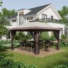 Outsunny Garden Gazebo Oasis: 13x13ft Netted Pop Up Canopy Tent in Beige