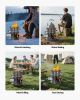 Camping Rocket Stove, Wood Burning Portable Rocket Stove with Carrying Bag for Backpacking, SPCC Steel, Double Door, Burn Twigs