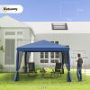 Outsunny 10' x 10' Pop Up Canopy Tent with Netting, Instant Gazebo, Screen House Room with Carry Bag, Height Adjustable, for Outdoor, Garden, Patio