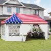 Outsunny 22.3 x 16.4 ft Heavy Duty Party Tent, Outdoot Canopy Tent with 2 Doors and 6 Windows, American Flag
