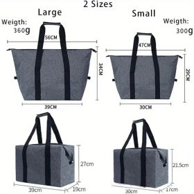 Collapsible Cooling Shopping Bag – 5.28 Gallon Capacity with Thermal Insulation for Fresh Food Storage (Color: Gray)